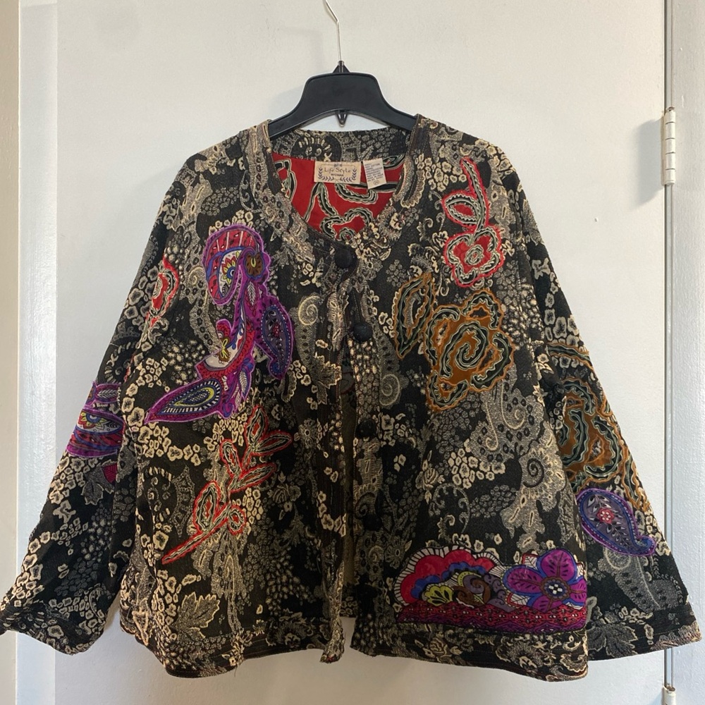 Colorful Patterned Whimsygoth Dark Academia Boho Women's‎ Blazer